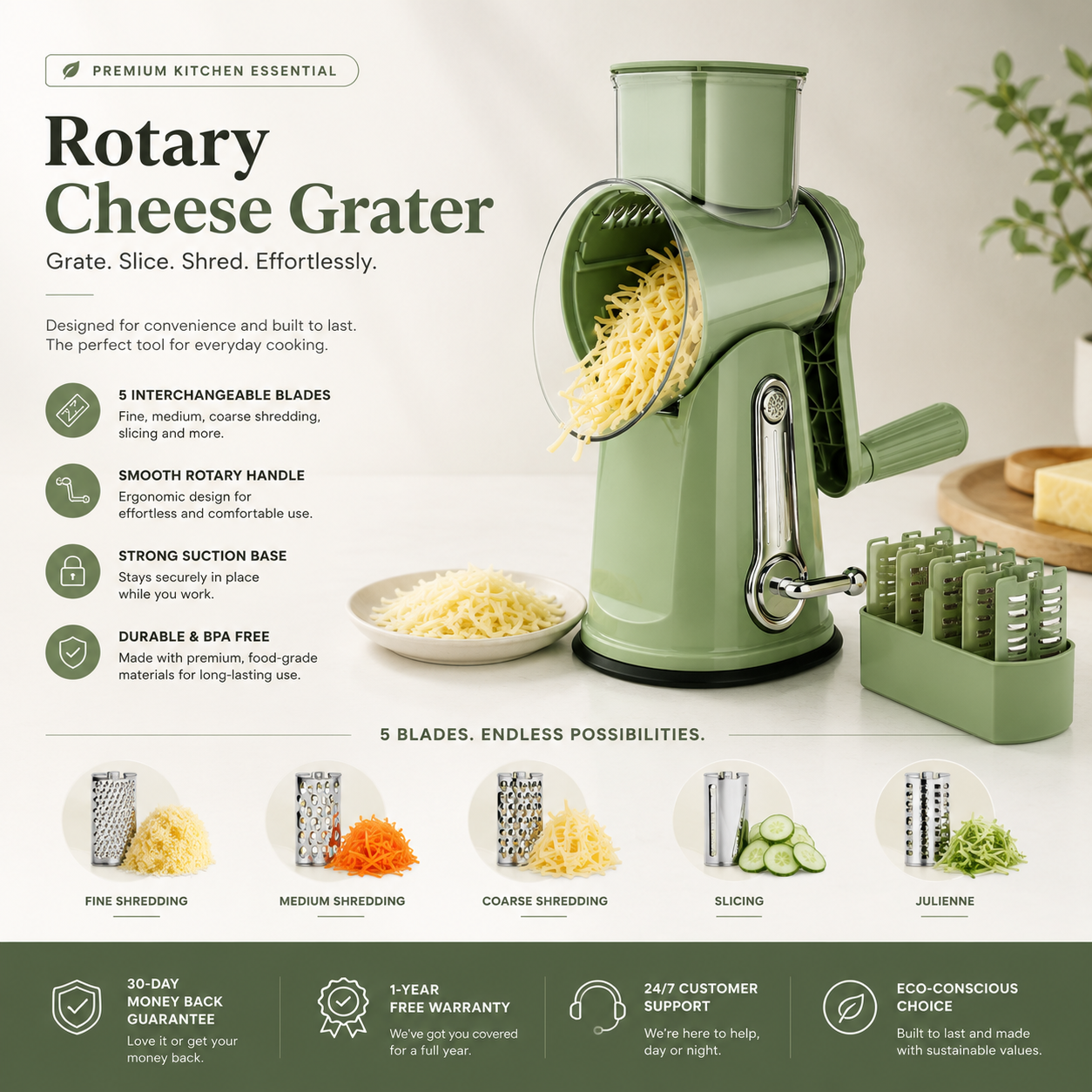 SlicePro 5-in-1 Rotary Grater